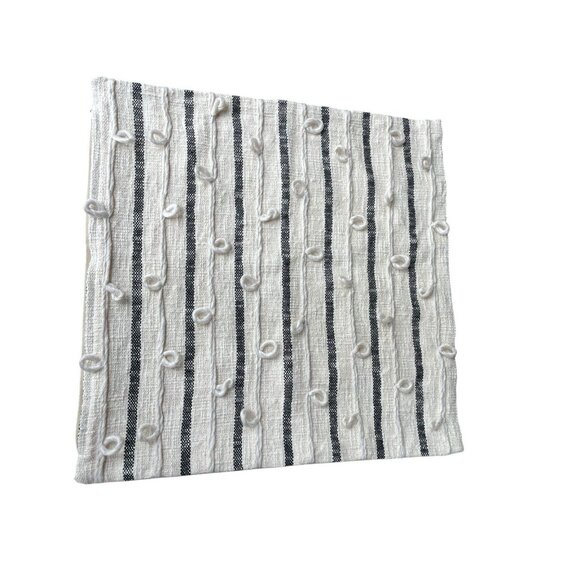 NEW Black Cream Feather Pillow + Cover Farmhouse Rustic Neutral Cotton 20 X 20 - Picture 1 of 4